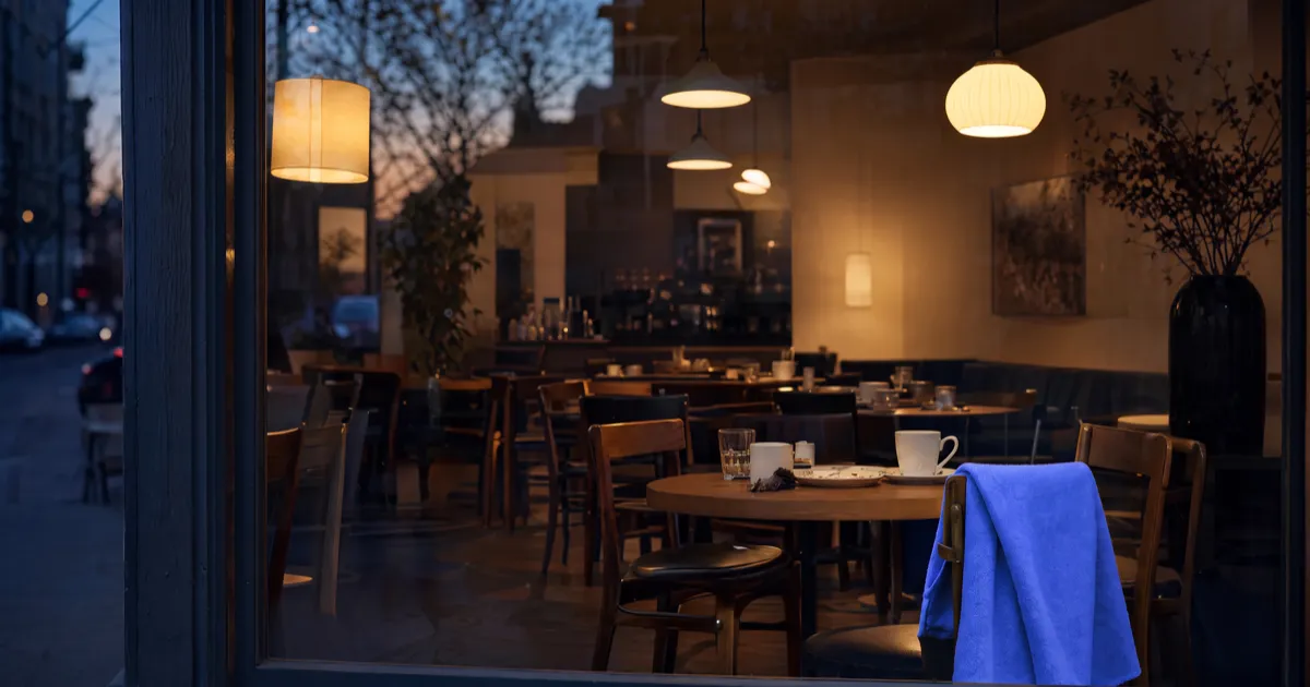 An empty cafe with half-finished cups, a metaphor for why visitors leave a website